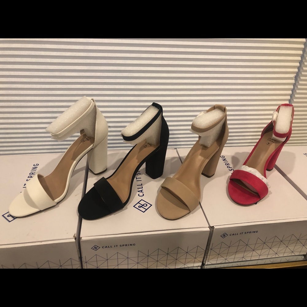 Pink open toe heel